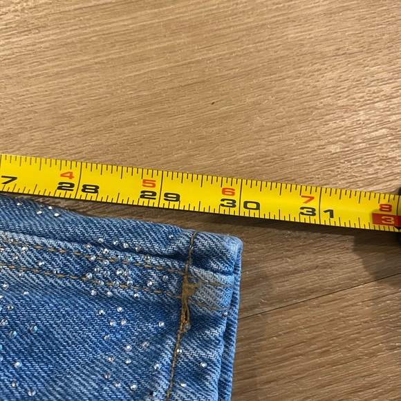 BERSHKA Glitter Rhinestone jeans size 2 - Picture 3 of 7